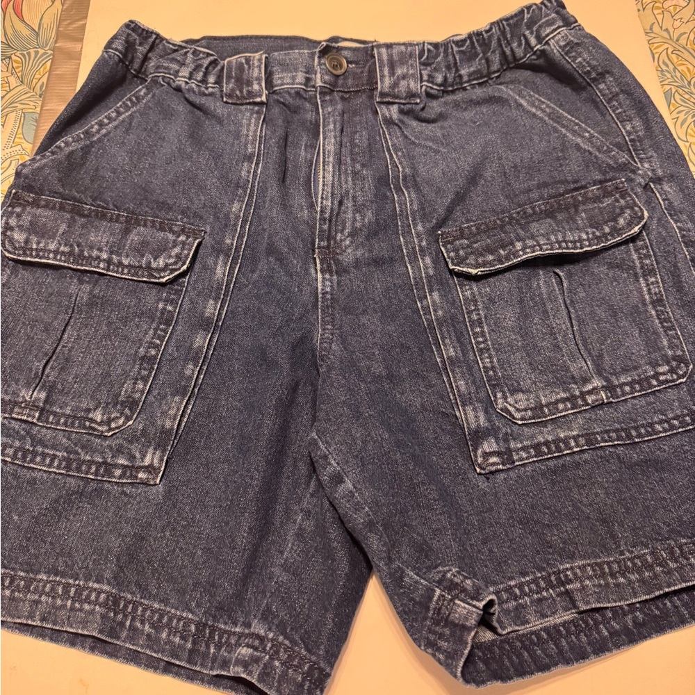 Men's Blue Denim Cargo Shorts Croft and Barrow